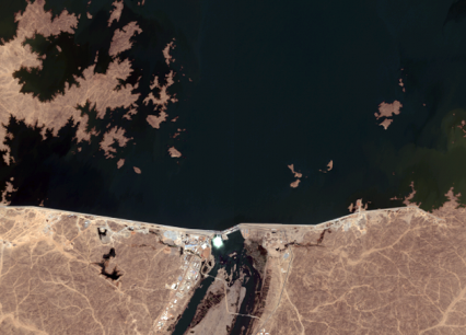 Satellite images of the Merowe Hydropower Plant in Sudan, recorded by Quickbird Satellite